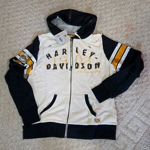 Harley Davidson zip, hooded sweatshirt. Women's XL